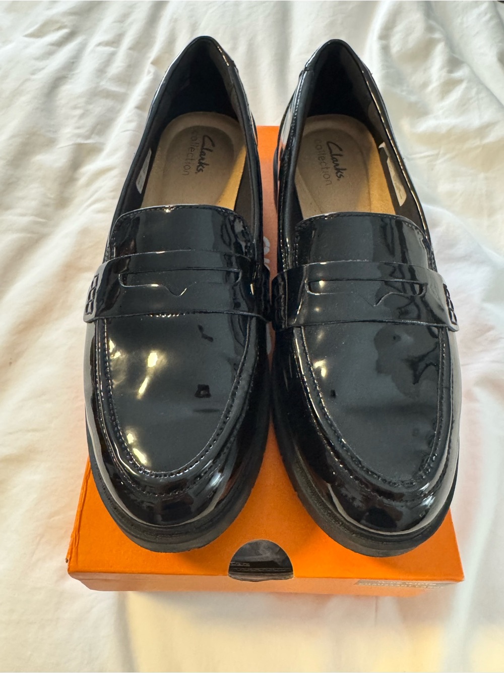 Clarks Women’s Westlynn Ayla Black Patent Leather Loafers 9.5W